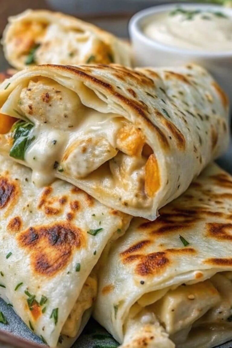 Cheesy Garlic Chicken Wraps