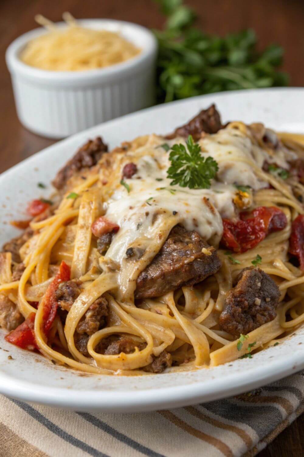 Delicious Philly Cheesesteak Pasta Recipe