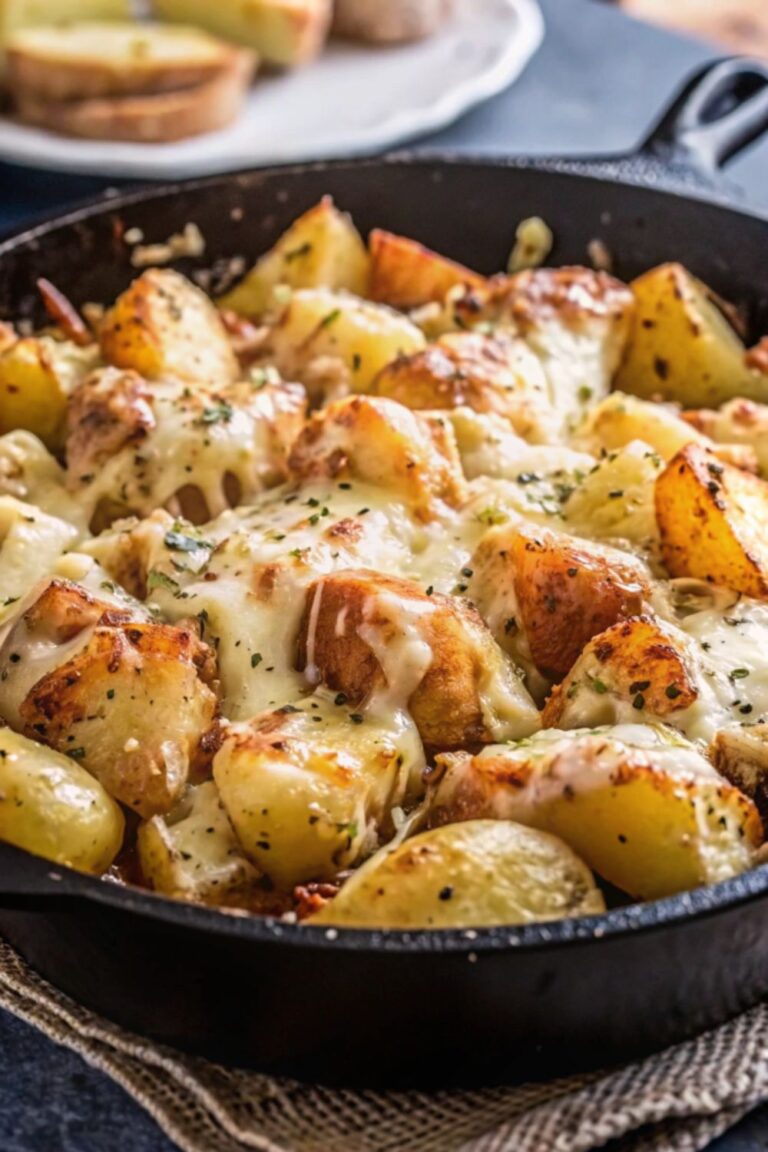 Garlic Parmesan Chicken and Potatoes Skillet