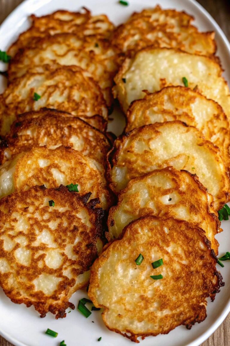 Plate of german potato pancakes.