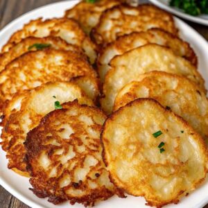 Plate of german potato pancakes.