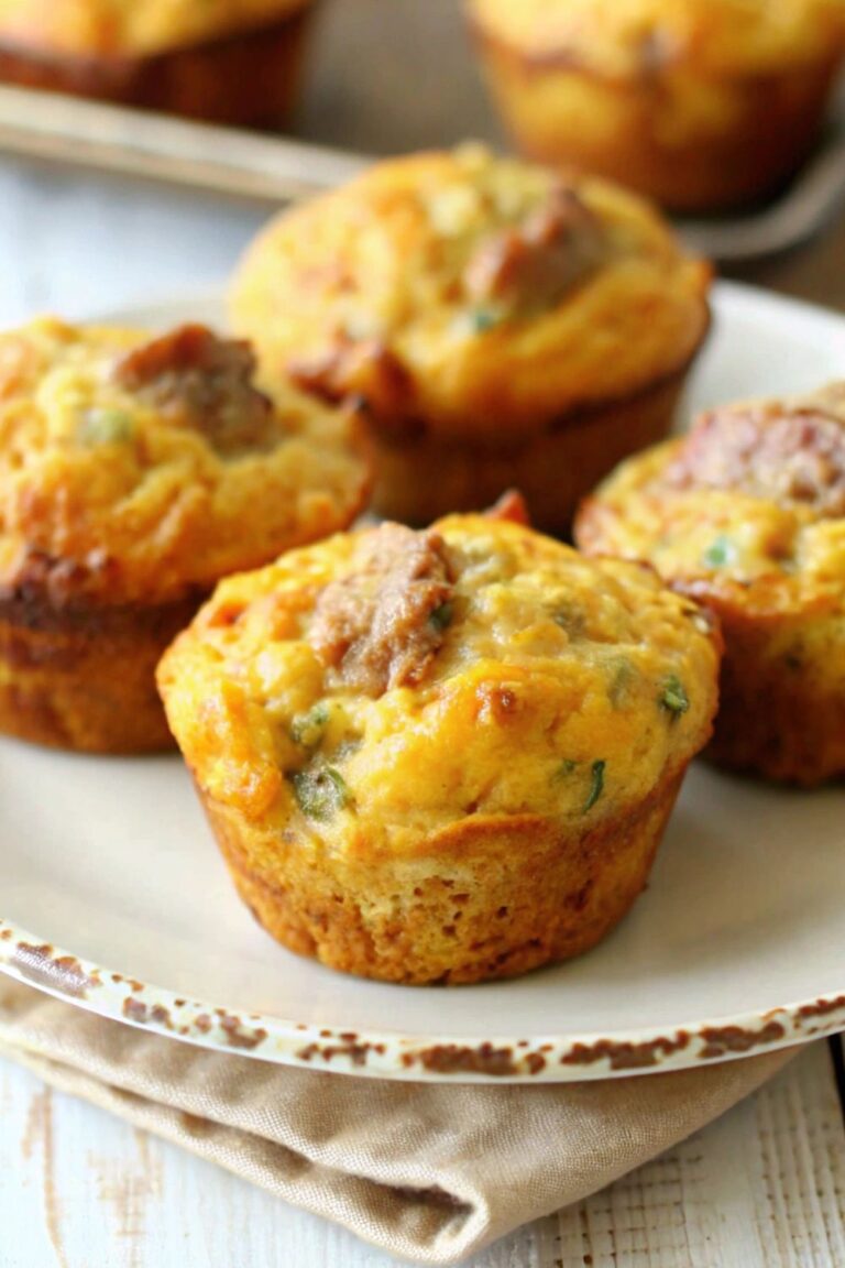 Sausage and cheese egg breakfast muffins.