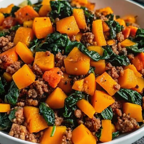 Ground turkey with sweet potato.