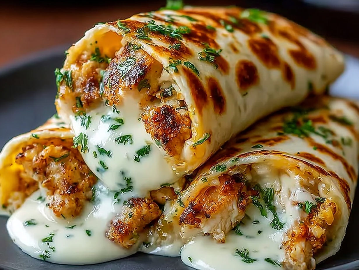 Low Carb Cheesy Garlic Chicken Wraps Recipes